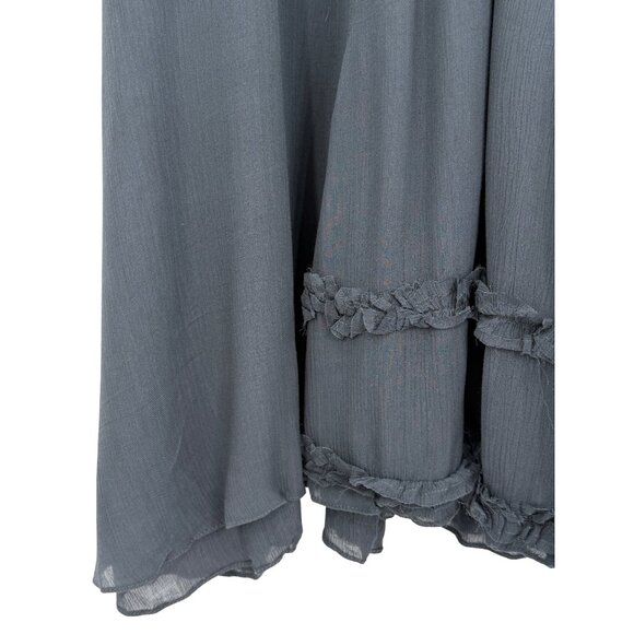 RARE Vtg NWT Free People Gray Lace Crochet Maxi Slip Dress | Whimsigoth Boho M - Picture 5 of 16